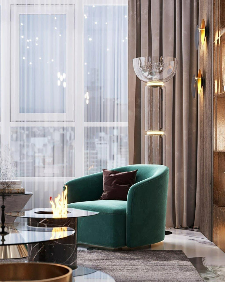 WOW Glass Column Torchiere Floor Lamp-wow7018