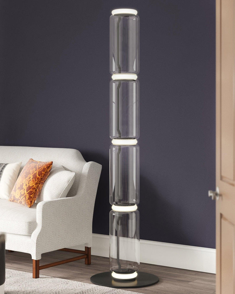 WOW Glass Column Torchiere Floor Lamp-wow7018