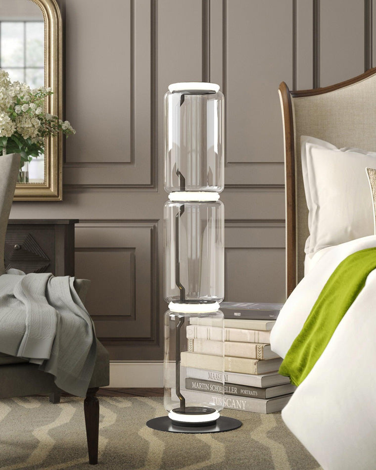 WOW Glass Column Torchiere Floor Lamp-wow7018
