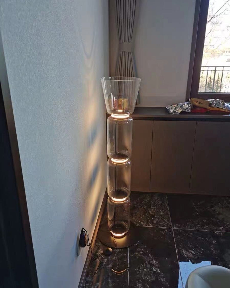 WOW Glass Column Torchiere Floor Lamp-wow7018
