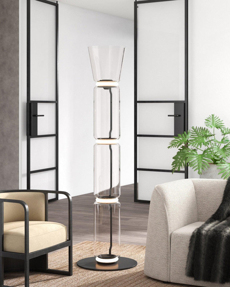 WOW Glass Column Torchiere Floor Lamp-wow7018