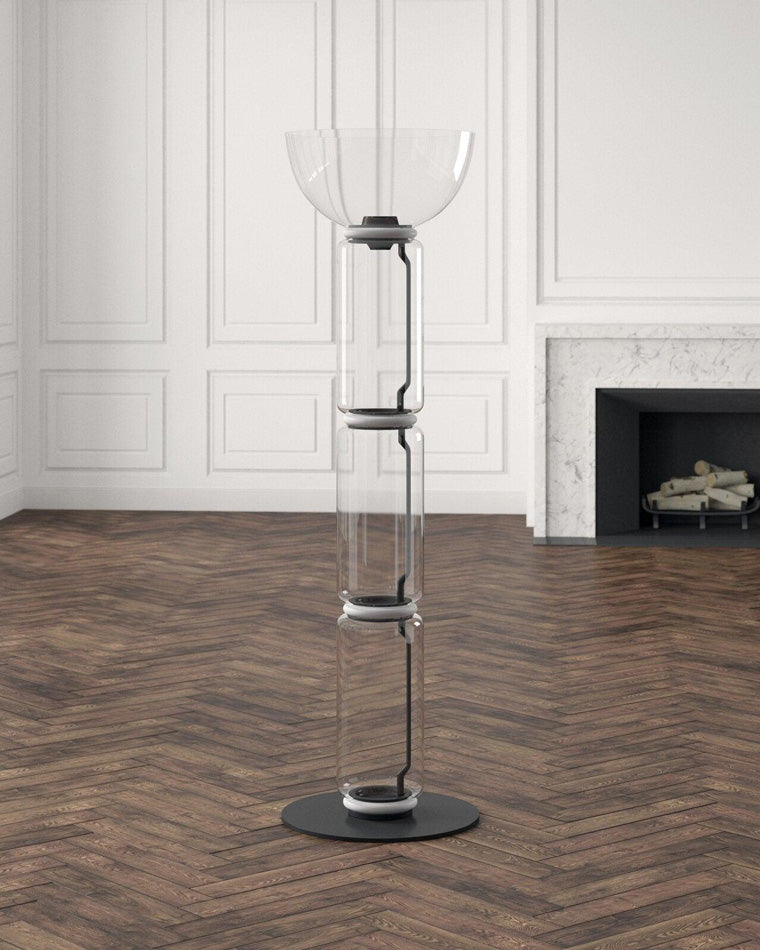 WOW Glass Column Torchiere Floor Lamp-wow7018
