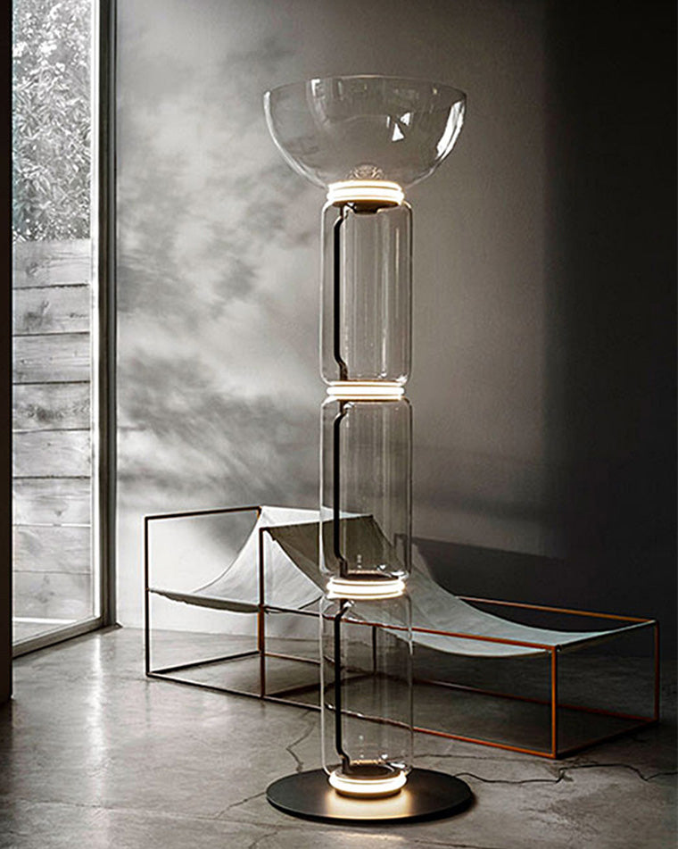 WOW Glass Column Torchiere Floor Lamp-wow7018