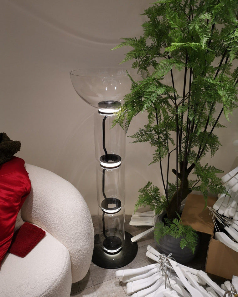 WOW Glass Column Torchiere Floor Lamp-wow7018
