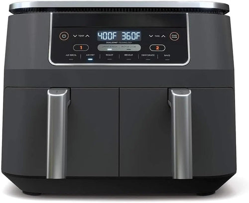 10 Quart 6-in-1 DualZone XL 2-Basket Air Fryer with 2 Independent Frying Baskets, Match Cook & Smart Finish to Roast, Broil, Dehydrate for Quick, Easy Family-Sized Meals, Grey