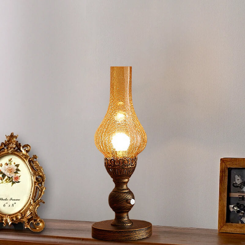 Retro Crackled Glass Kerosene Lamp