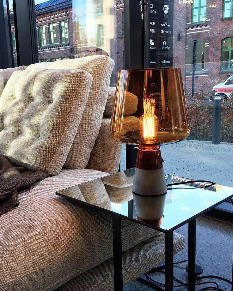 WOW Smoked Glass Table Lamp-wow8018