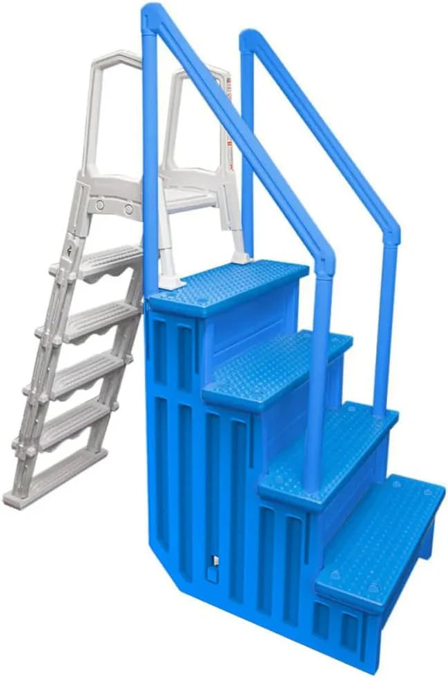 Select Anti-Slip in-Pool Steps | Gray | for Above Ground Swimming Pools | Can Mount to Decks 48