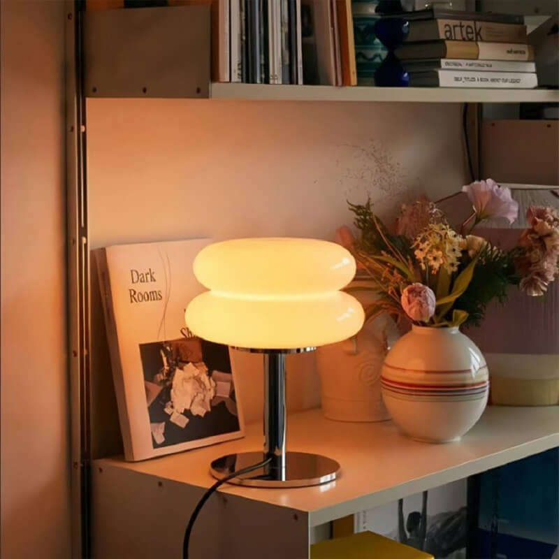 LED Cream Glass Table Lamp