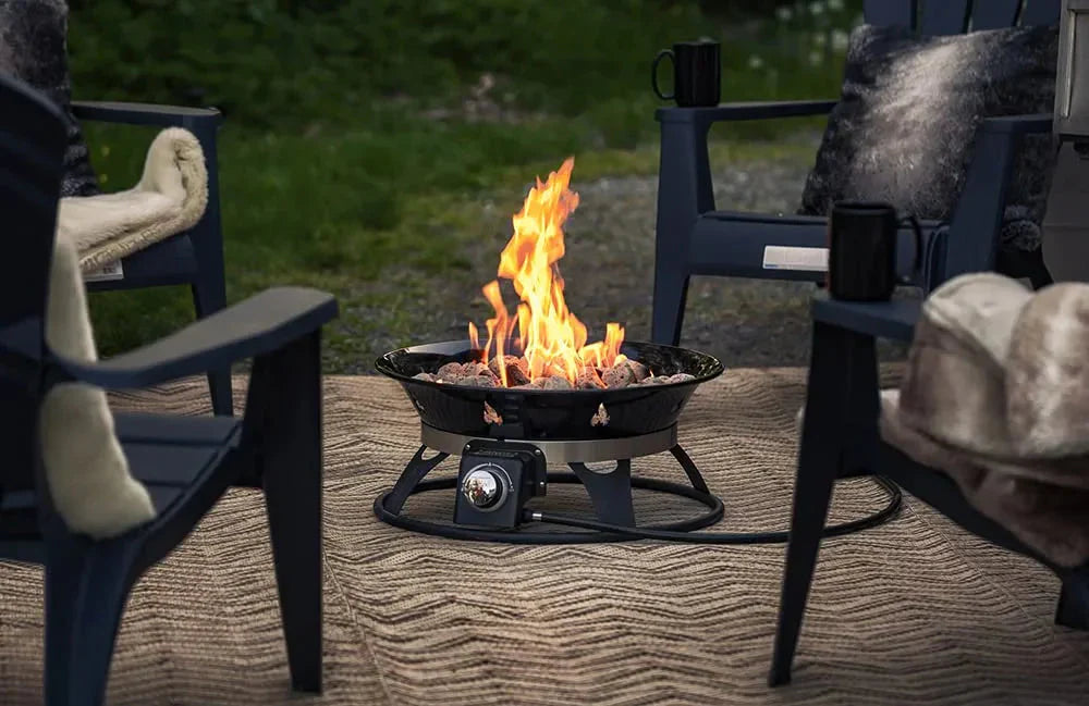 Portable Propane Fire Pit, 21-inch, 58,000 BTU with Fire Pit Cover & Carry Kit, Smokeless Gas Firebowl