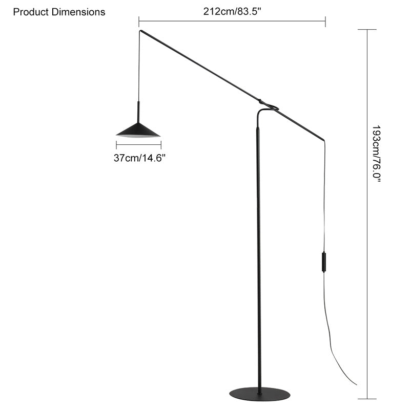 WOW Cantilever Reading Floor Lamp over the Couch-wow7025