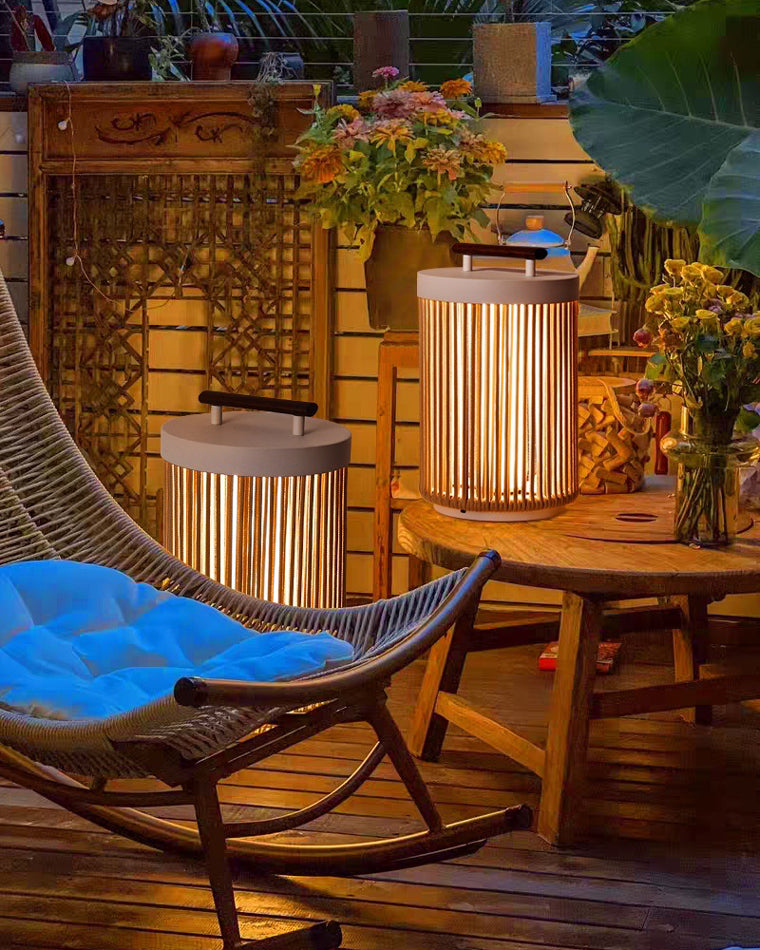 WOW Outdoor Solar Portable Wicker Lantern-wow9020
