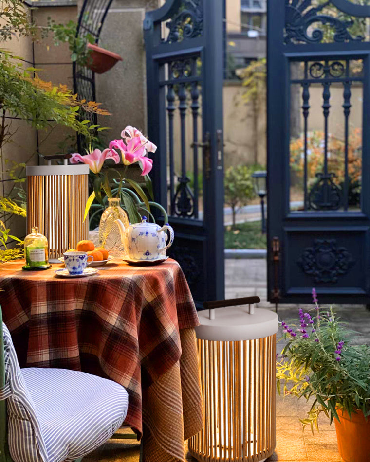 WOW Outdoor Solar Portable Wicker Lantern-wow9020