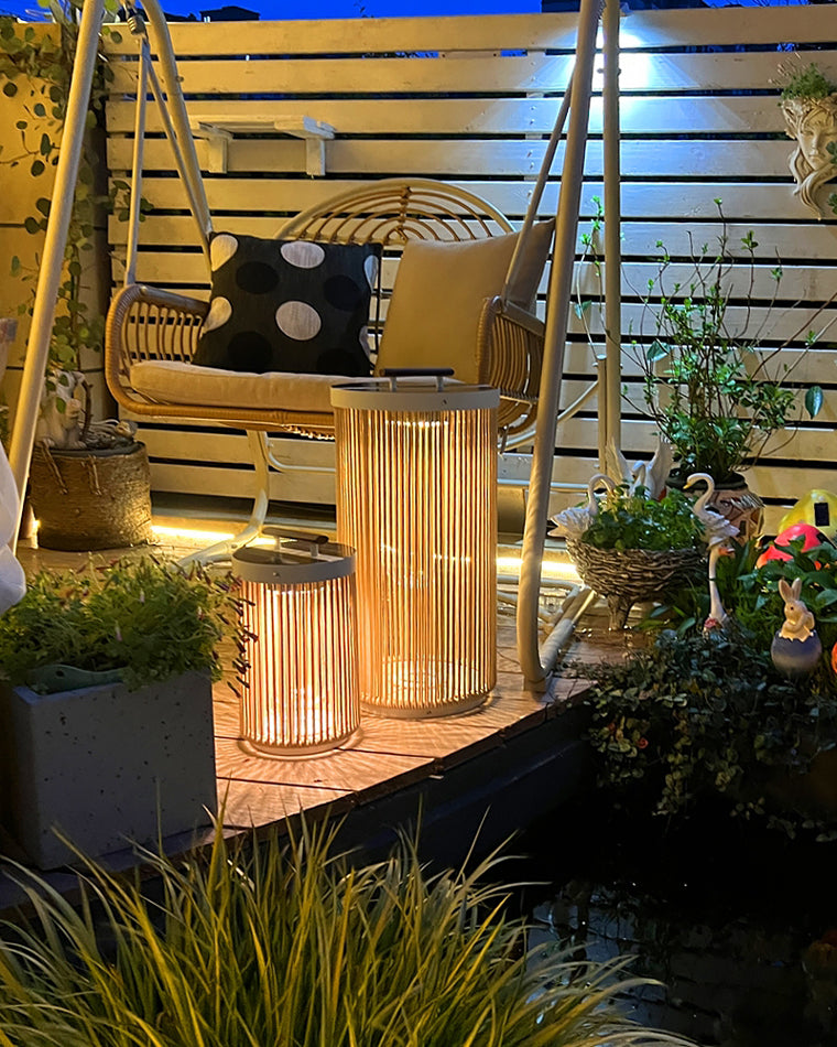 WOW Outdoor Solar Portable Wicker Lantern-wow9020