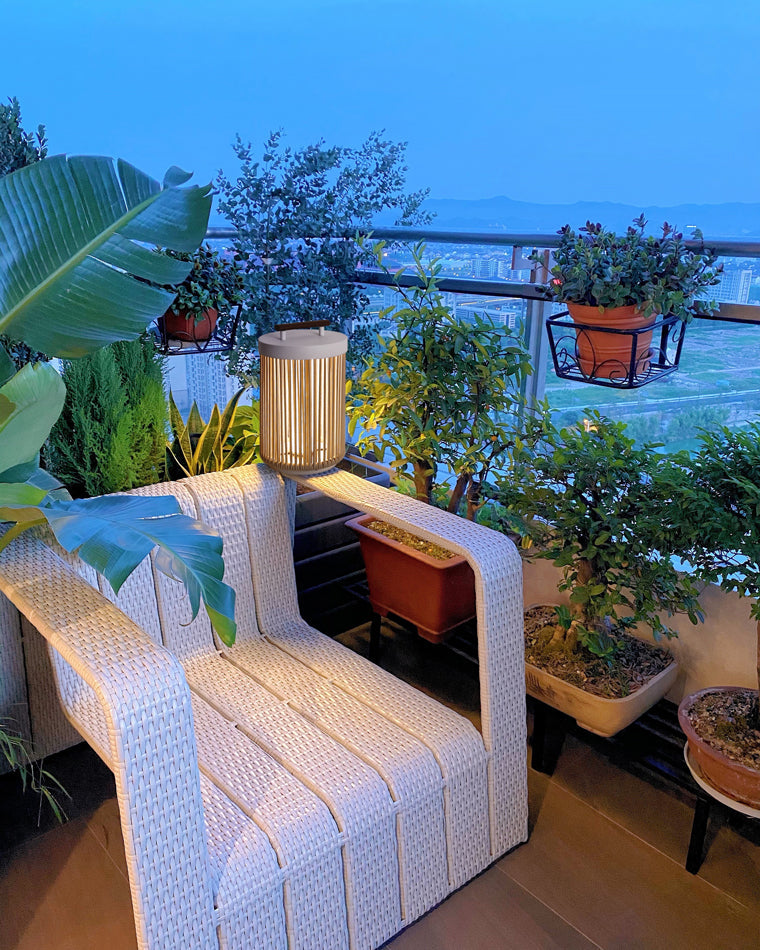 WOW Outdoor Solar Portable Wicker Lantern-wow9020