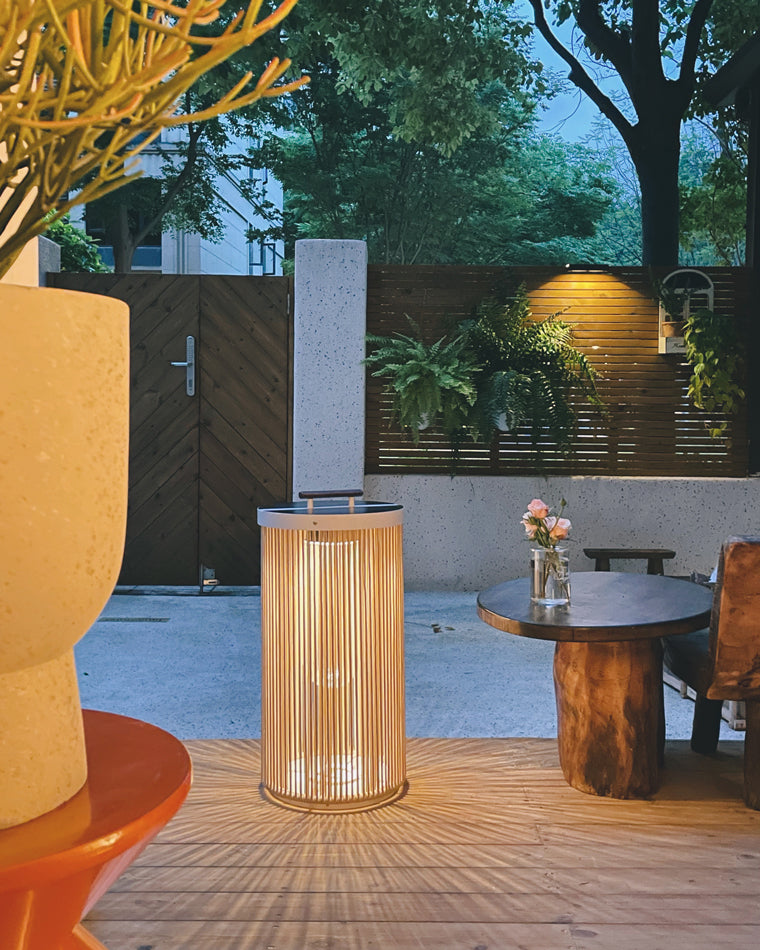 WOW Outdoor Solar Portable Wicker Lantern-wow9020