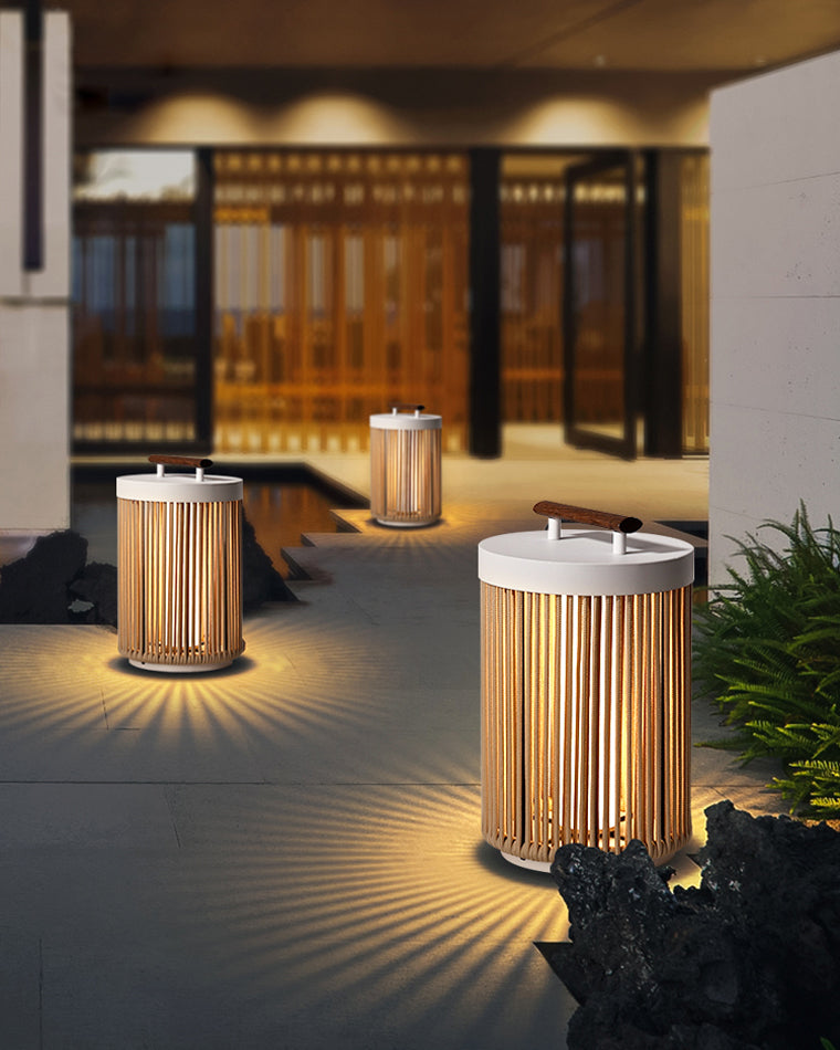 WOW Outdoor Solar Portable Wicker Lantern-wow9020