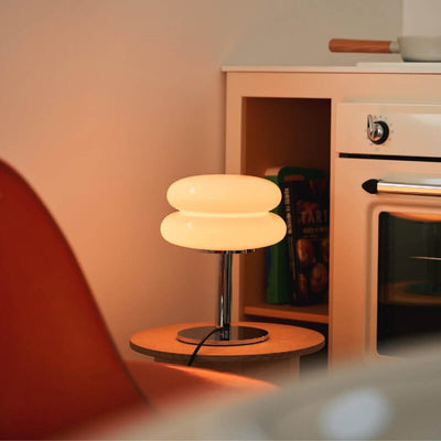 LED Cream Glass Table Lamp