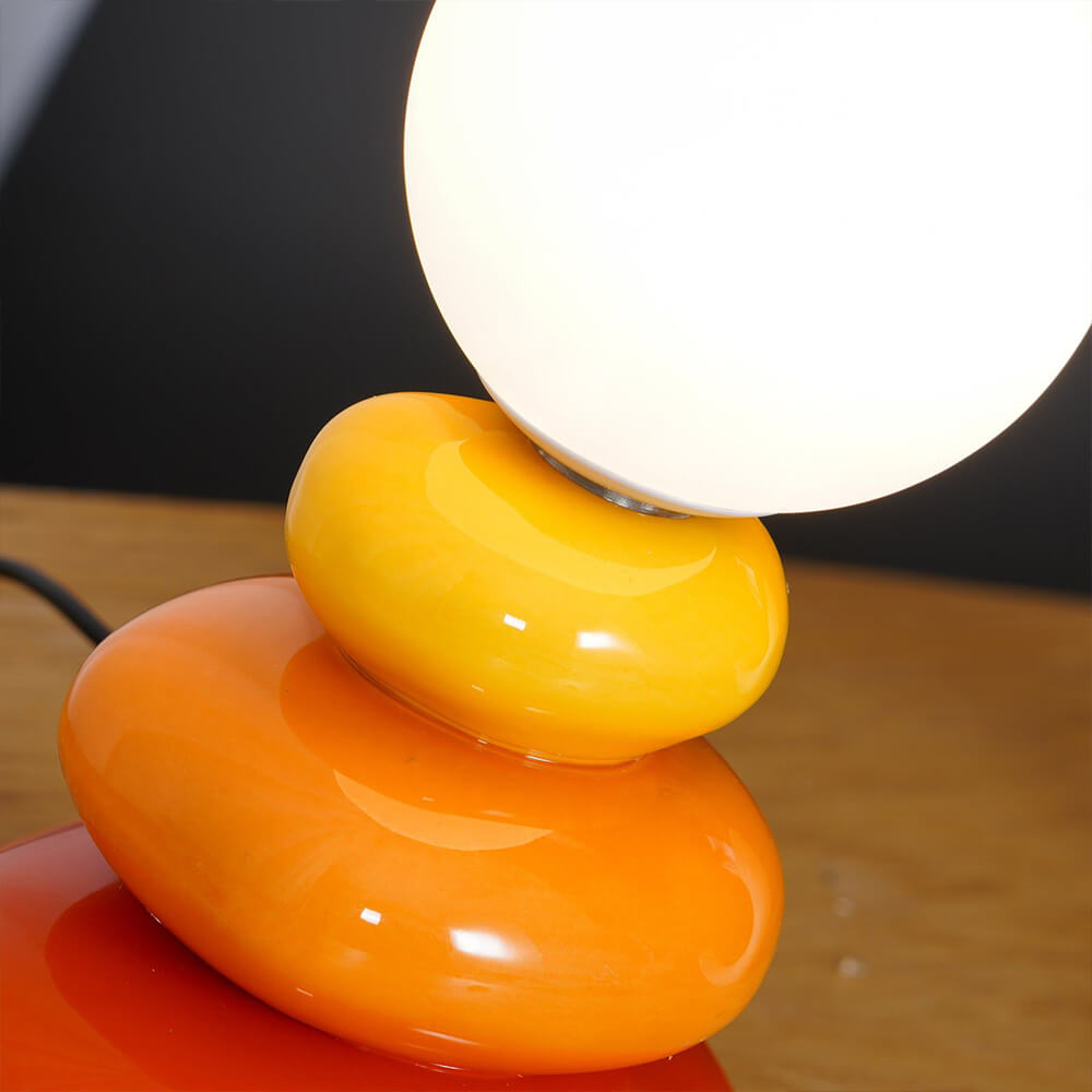 Cream Stacked Stone Creative Table Lamp