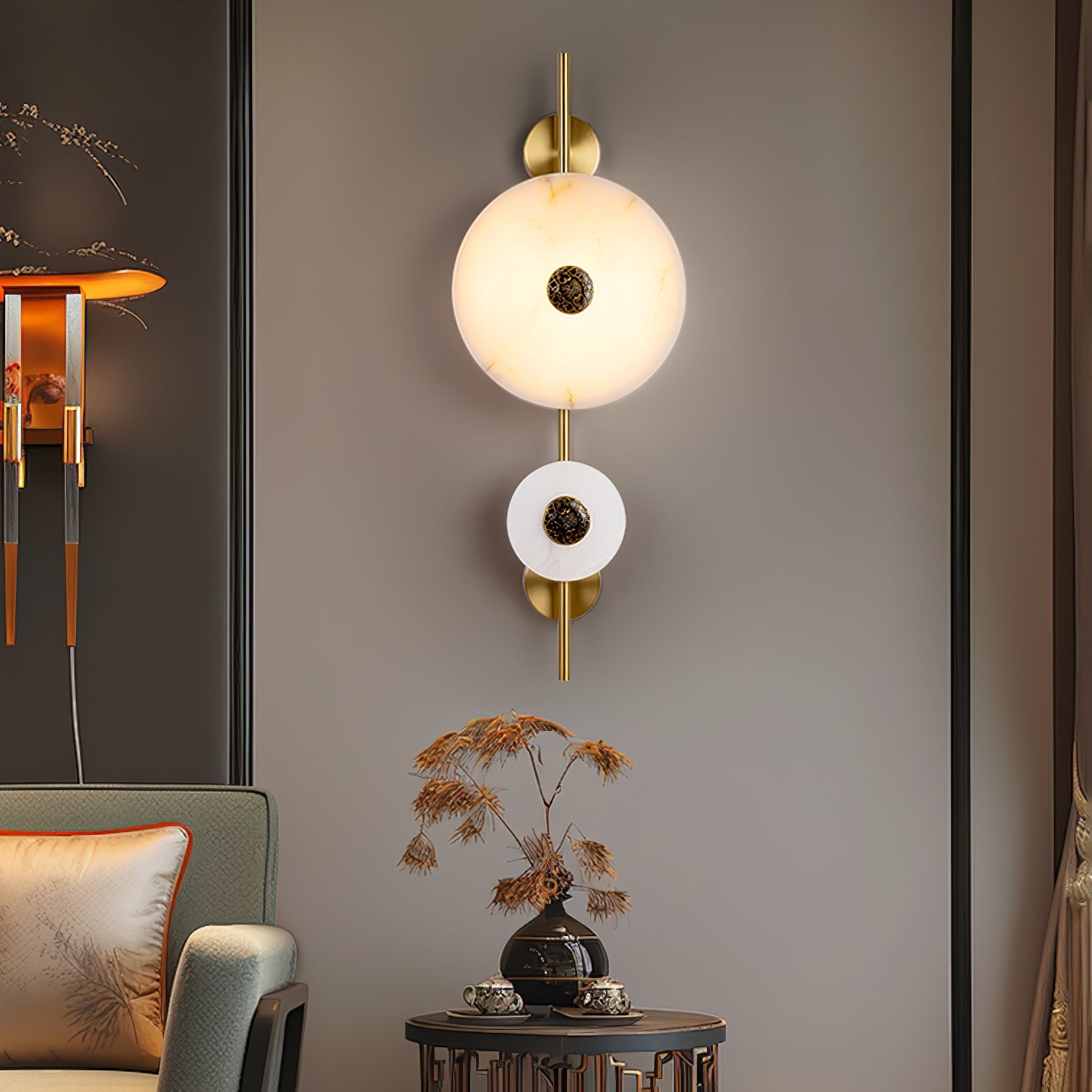 WOW Alabaster Eclipse Wall Light