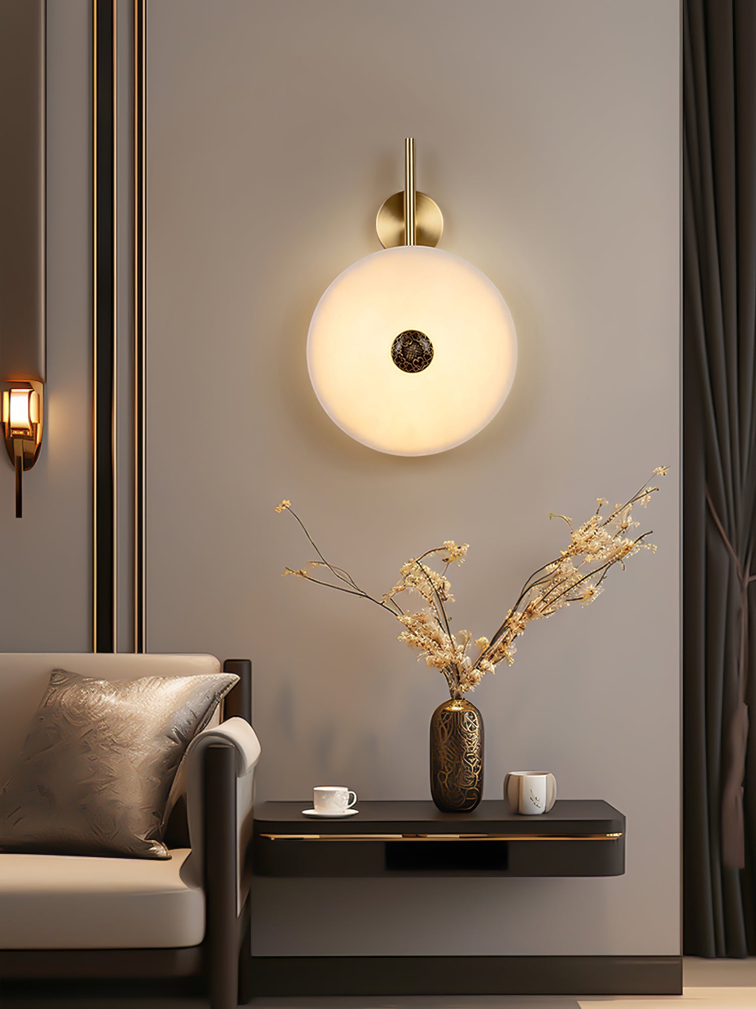 WOW Alabaster Eclipse Wall Light