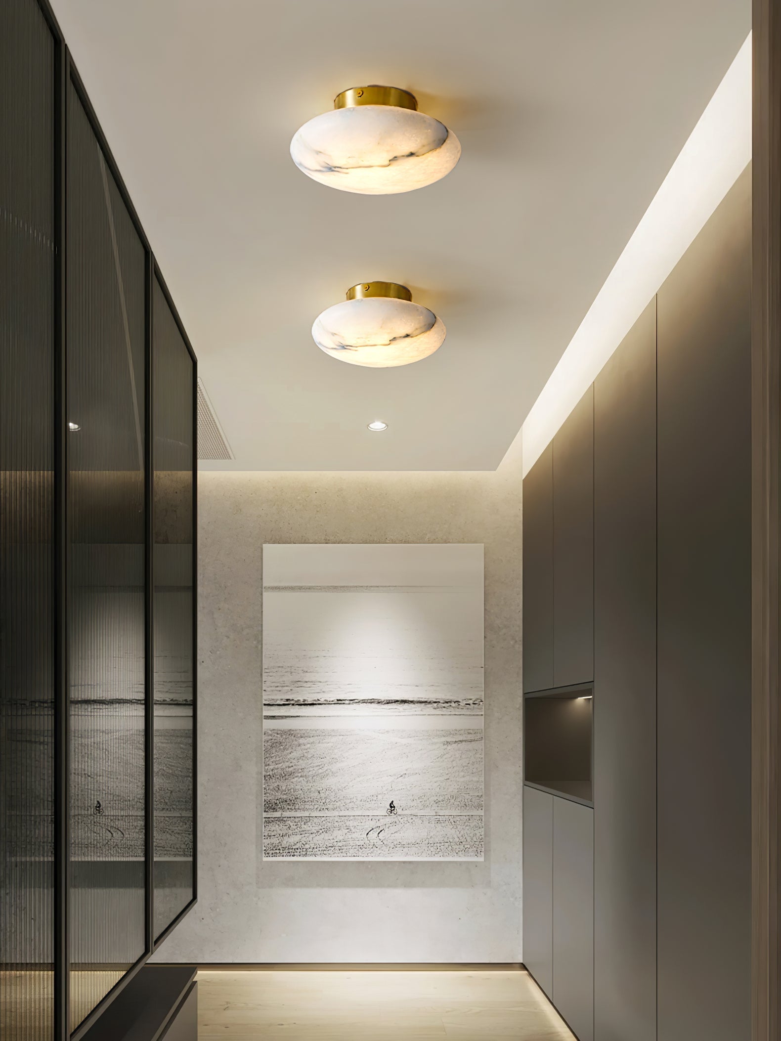 WOW Alabaster Oval Ceiling Lamp