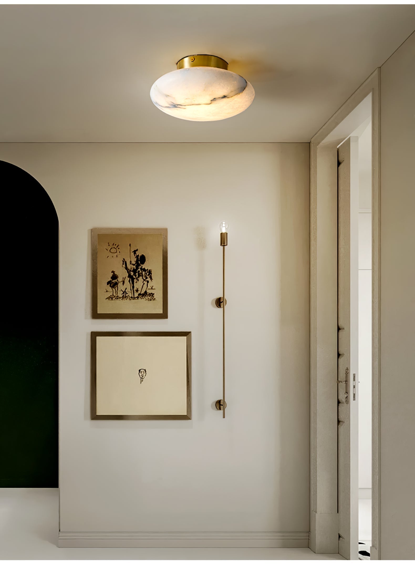 WOW Alabaster Oval Ceiling Lamp