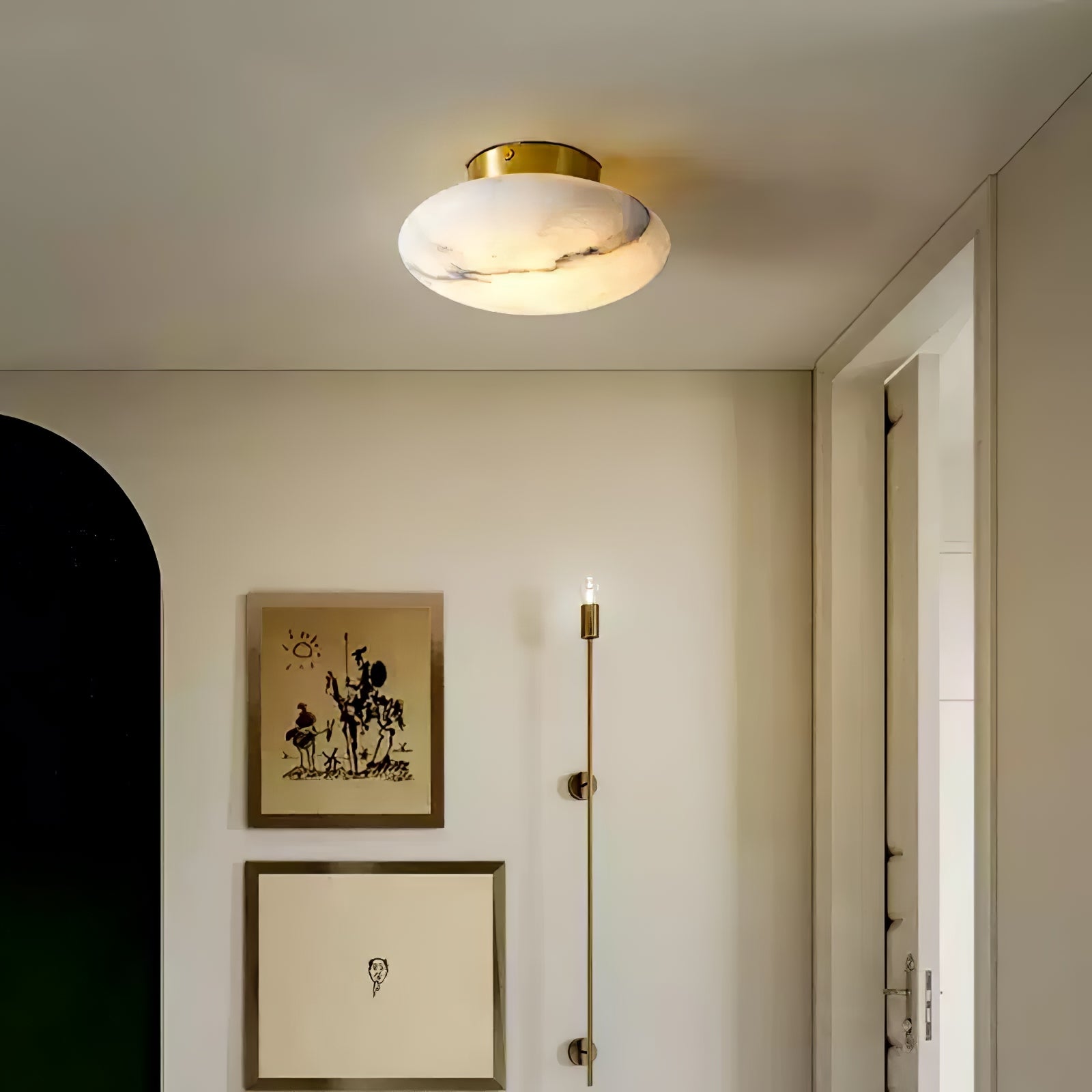 WOW Alabaster Oval Ceiling Lamp