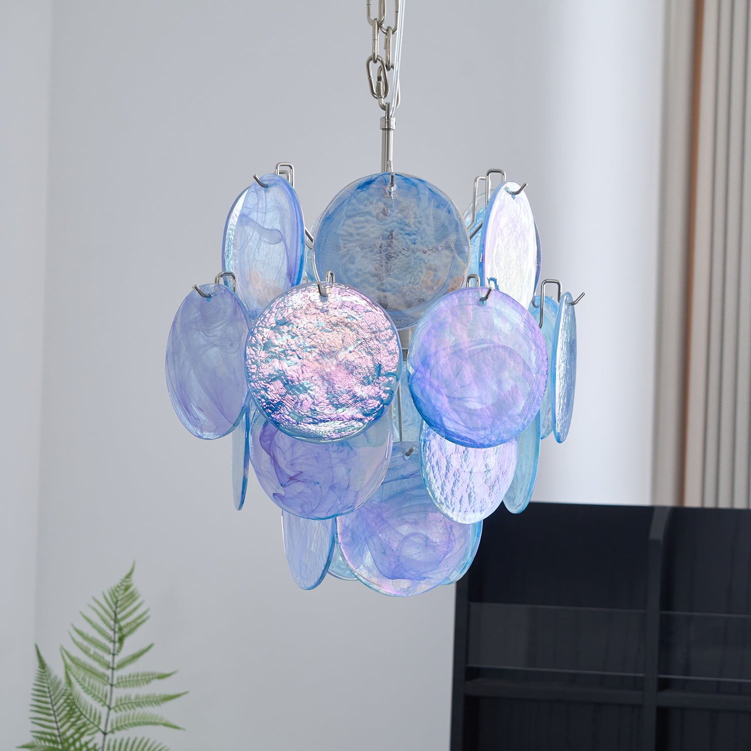 WOW Aqua Blue Glass Murano Gorgeous Chandelier-WOW5235