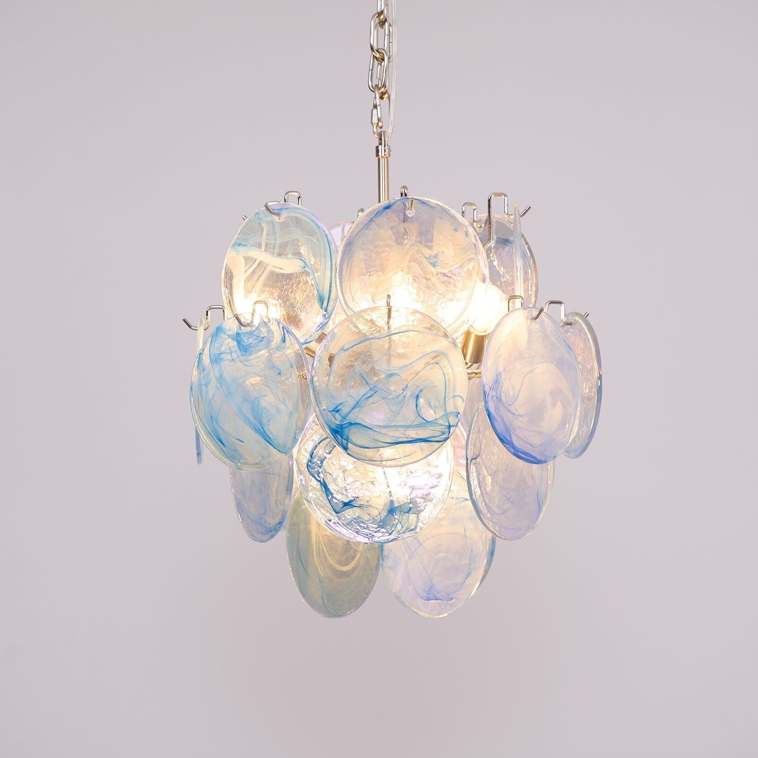 WOW Aqua Blue Glass Murano Gorgeous Chandelier-WOW5235