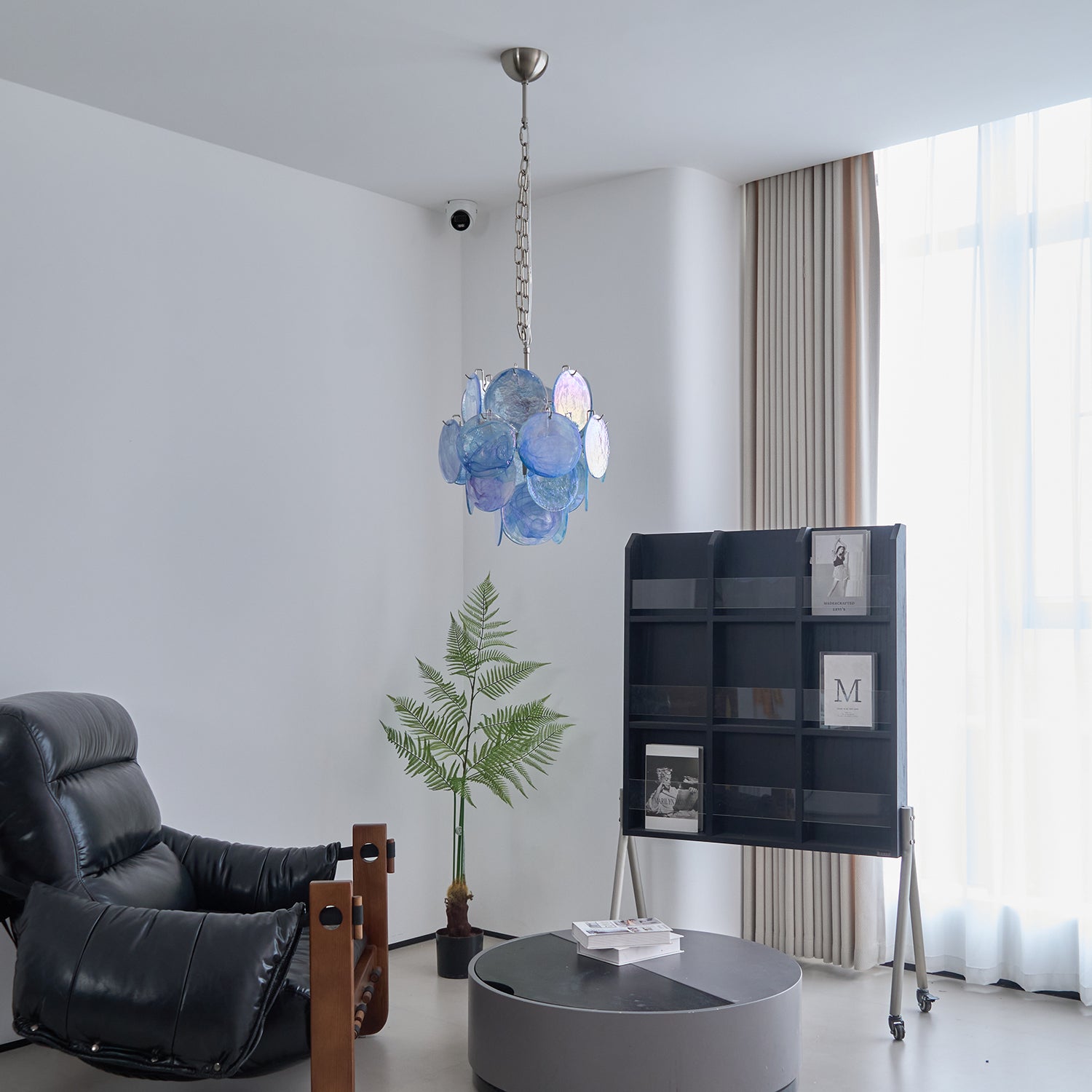 WOW Aqua Blue Glass Murano Gorgeous Chandelier-WOW5235