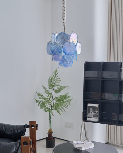 WOW Aqua Blue Glass Murano Gorgeous Chandelier-WOW5235