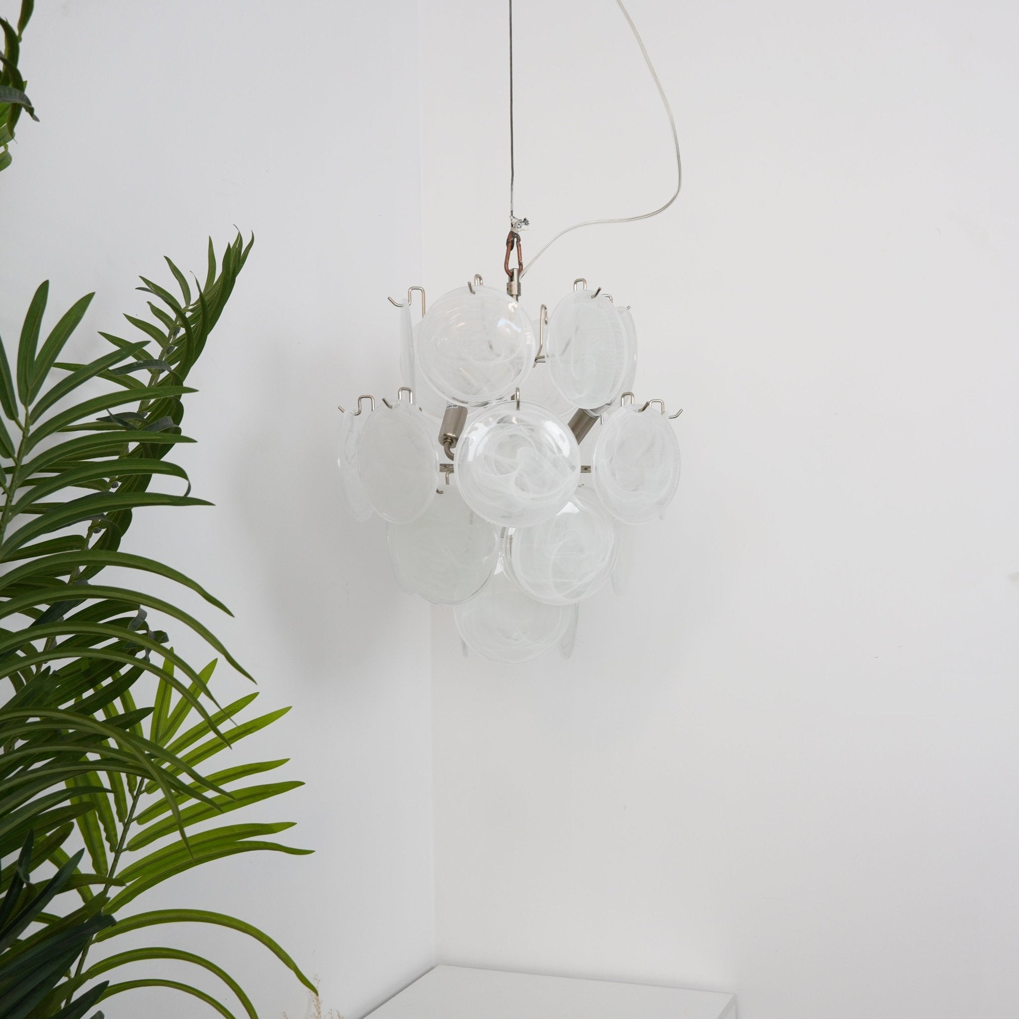 WOW Aqua White Glass Murano Gorgeous Chandelier-WOW5234