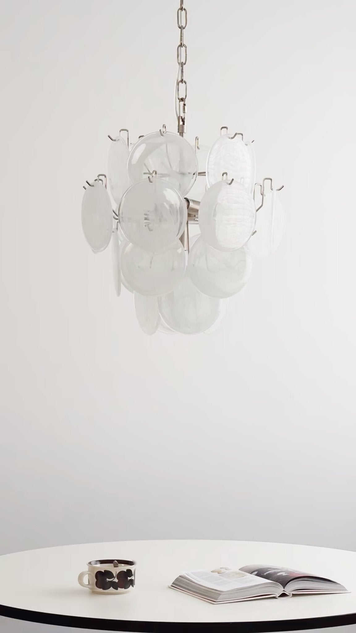 WOW Aqua White Glass Murano Gorgeous Chandelier-WOW5234