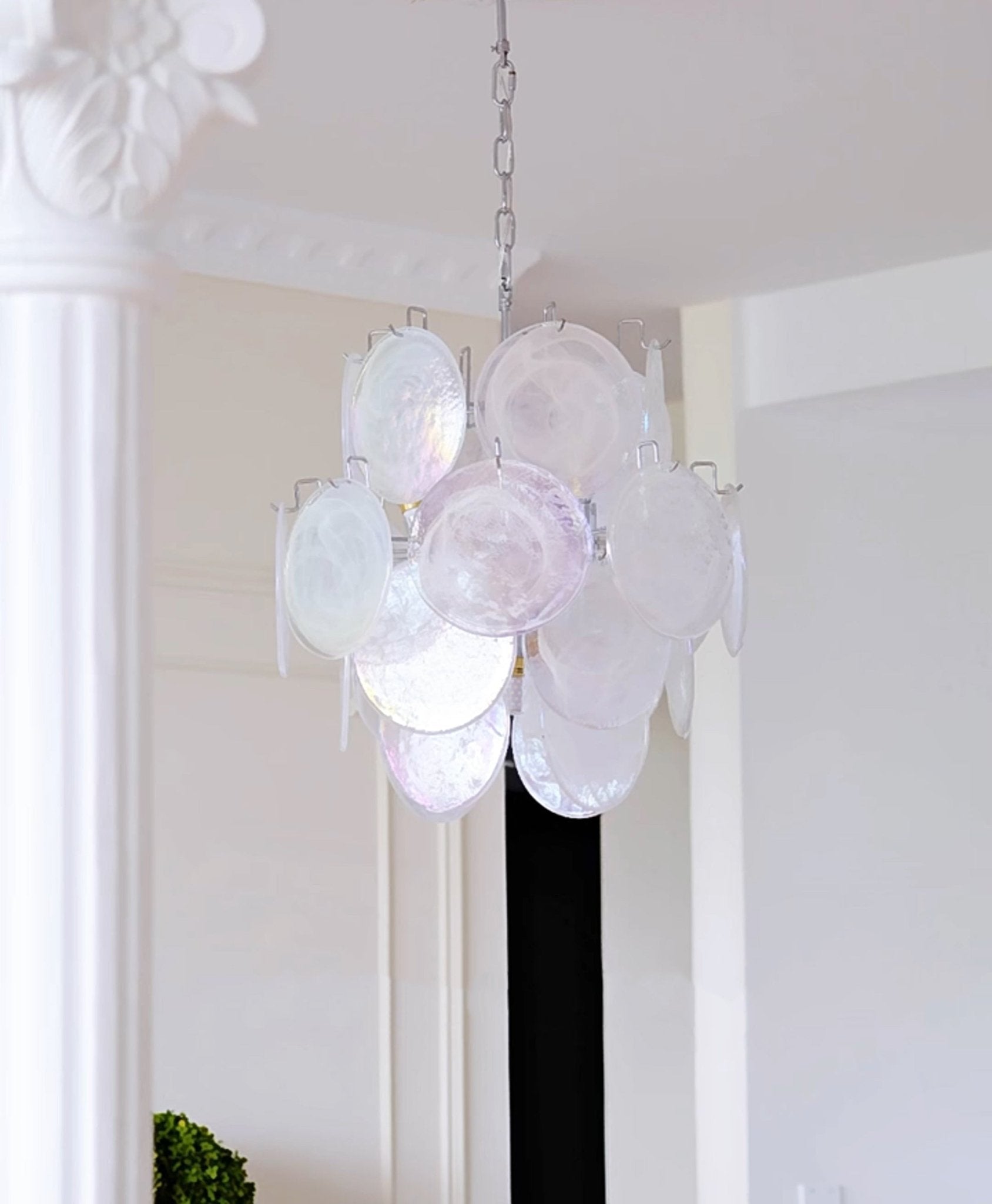 WOW Aqua White Glass Murano Gorgeous Chandelier-WOW5234