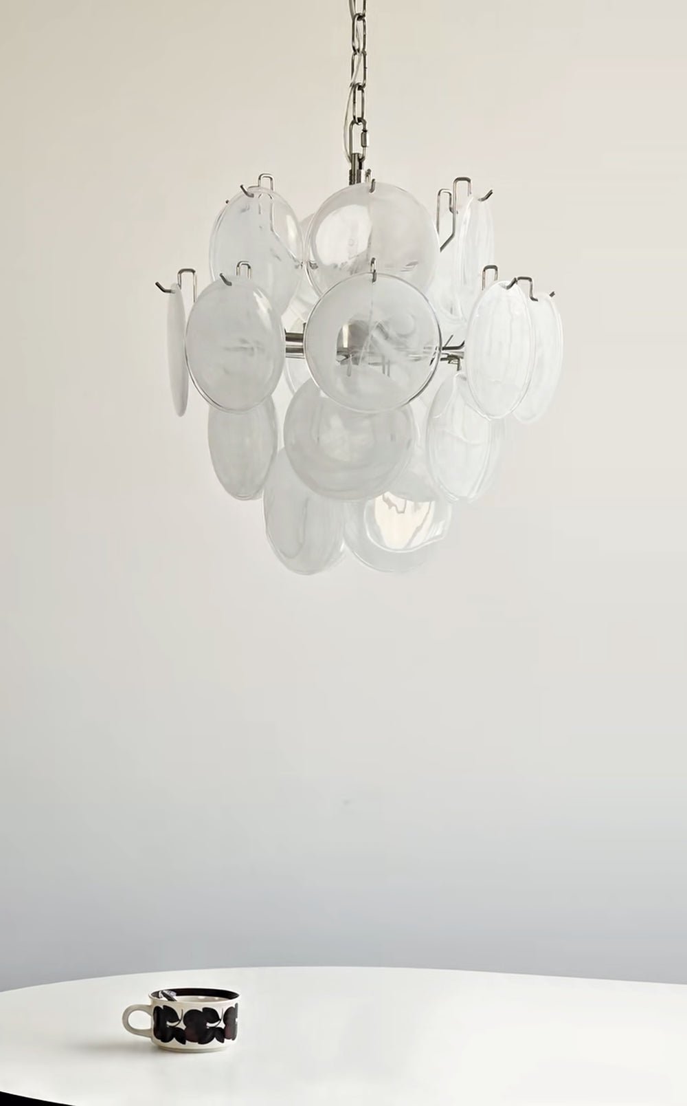 WOW Aqua White Glass Murano Gorgeous Chandelier-WOW5234