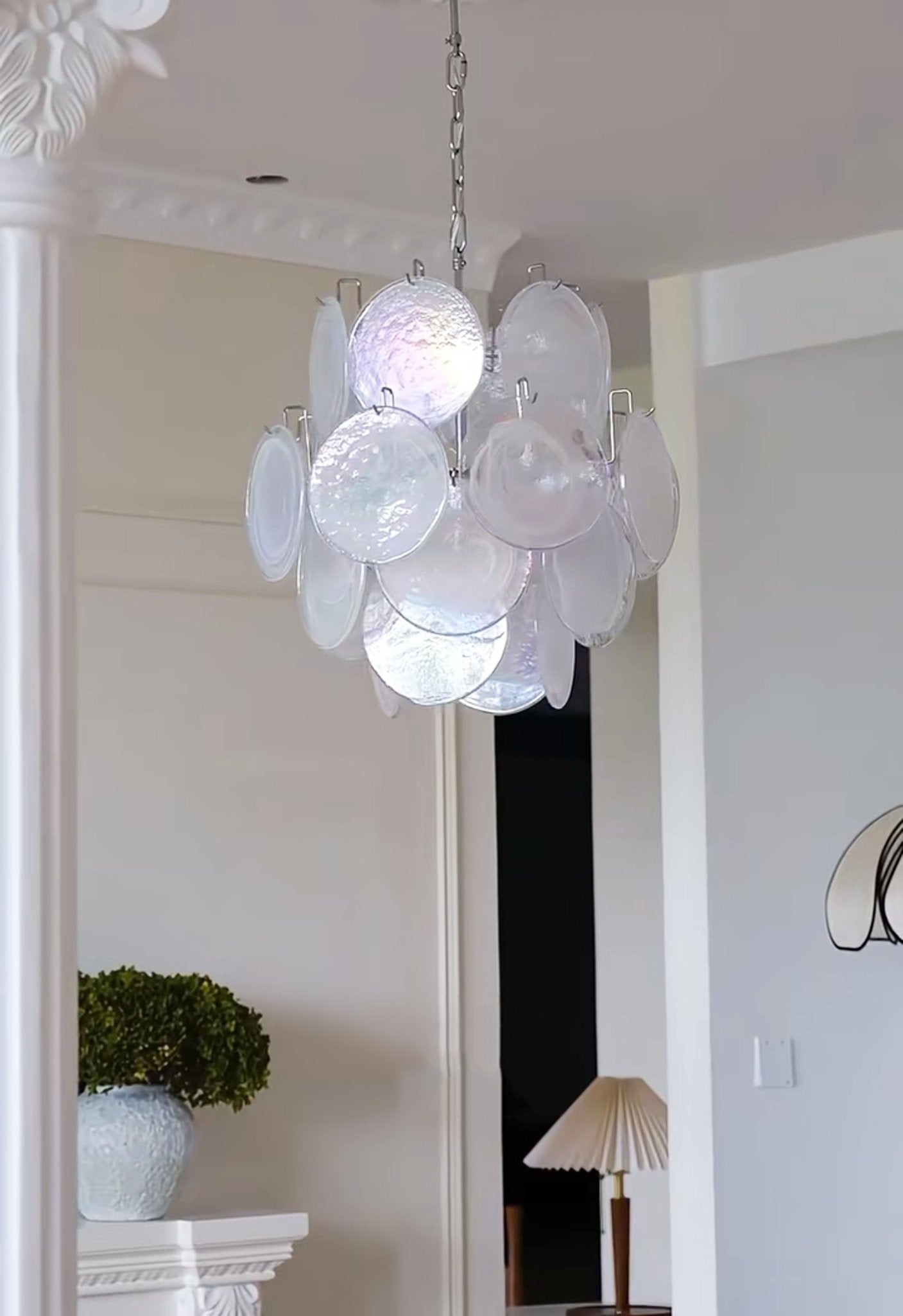 WOW Aqua White Glass Murano Gorgeous Chandelier-WOW5234
