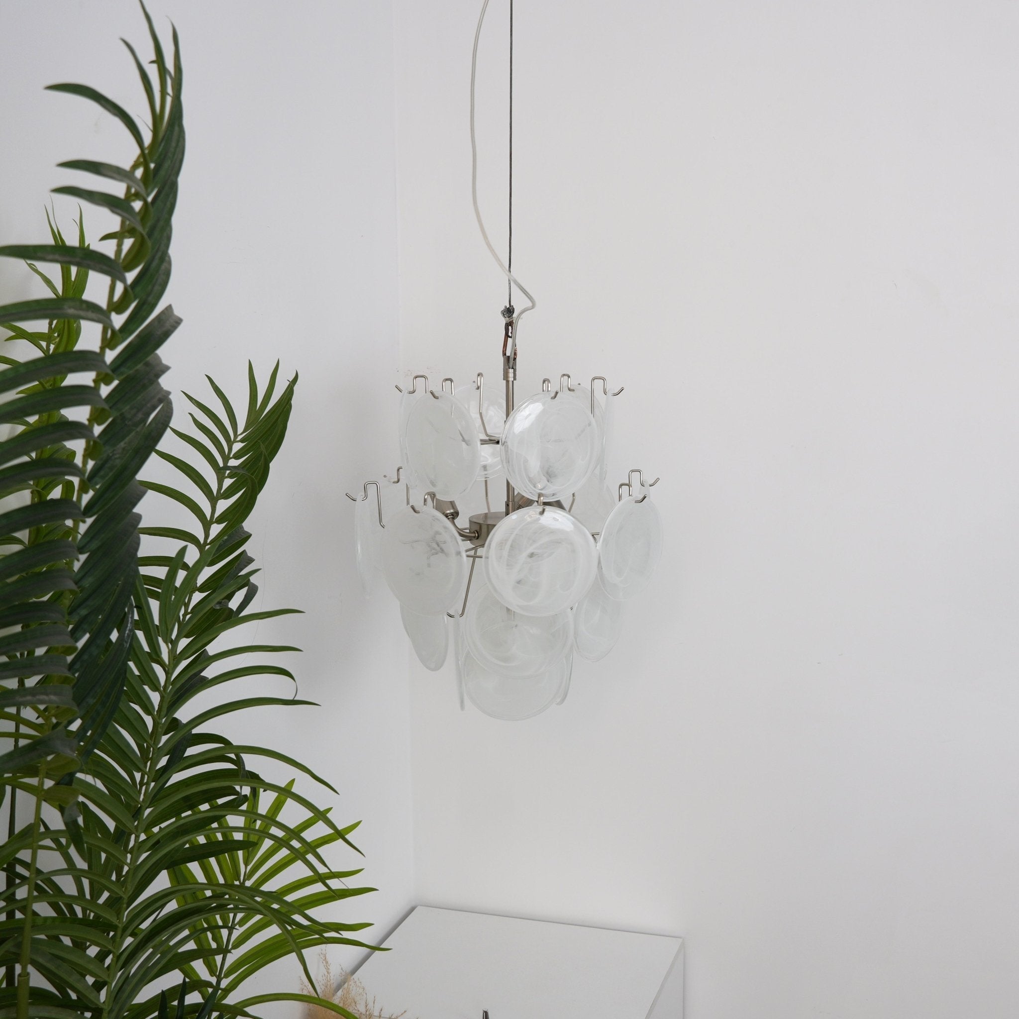 WOW Aqua White Glass Murano Gorgeous Chandelier-WOW5234