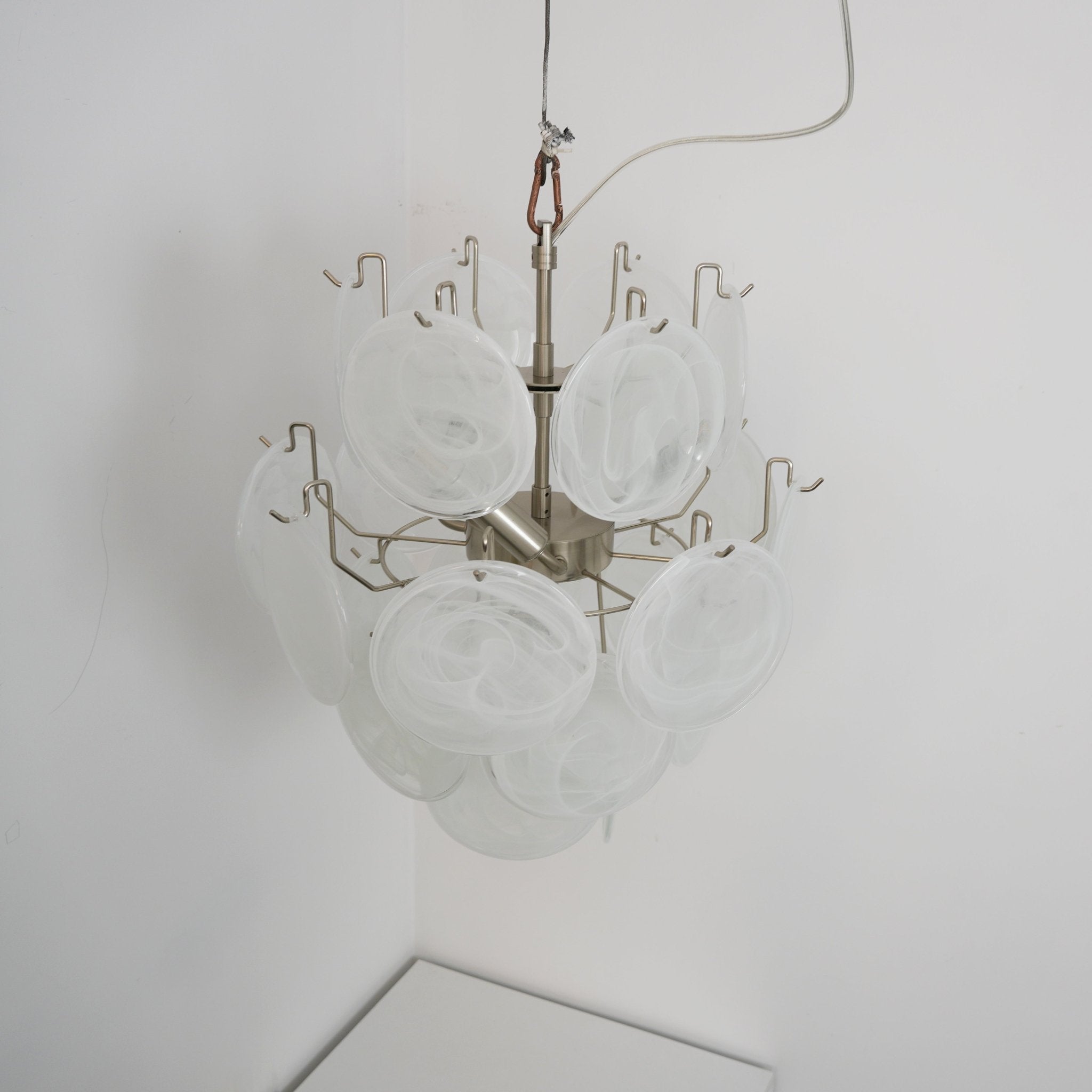 WOW Aqua White Glass Murano Gorgeous Chandelier-WOW5234