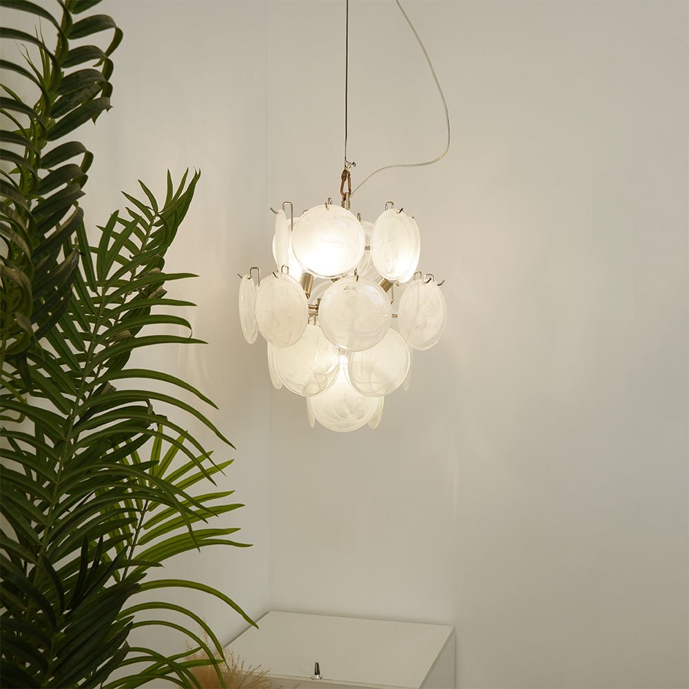 WOW Aqua White Glass Murano Gorgeous Chandelier-WOW5234
