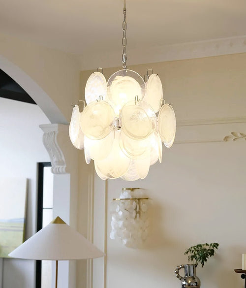 WOW Aqua White Glass Murano Gorgeous Chandelier-WOW5234
