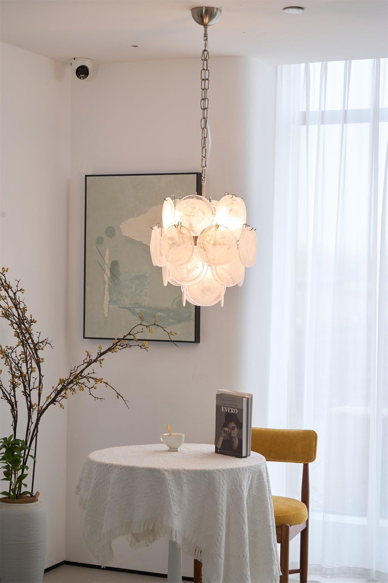 WOW Aqua White Glass Murano Gorgeous Chandelier-WOW5234