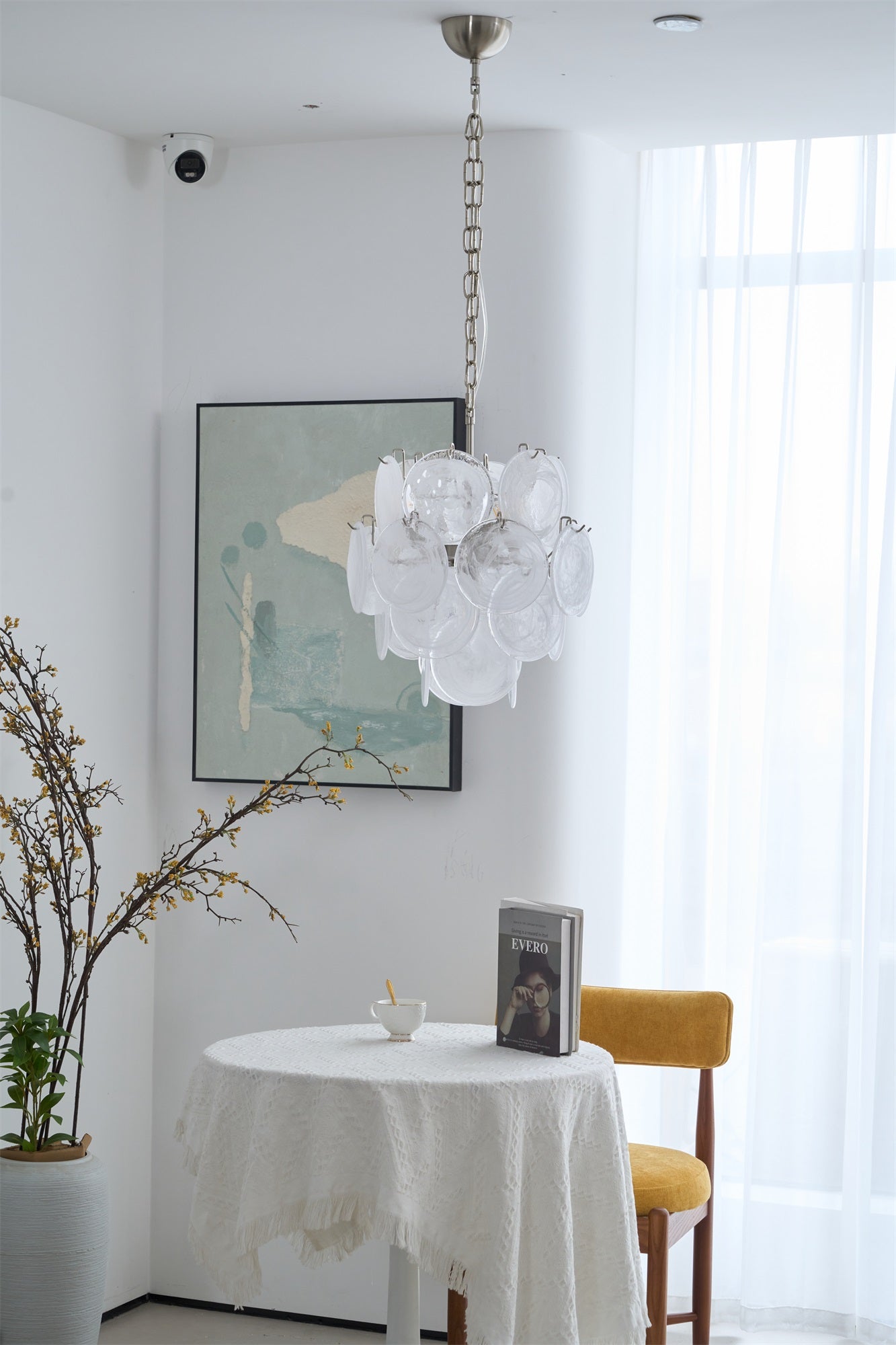 WOW Aqua White Glass Murano Gorgeous Chandelier-WOW5234