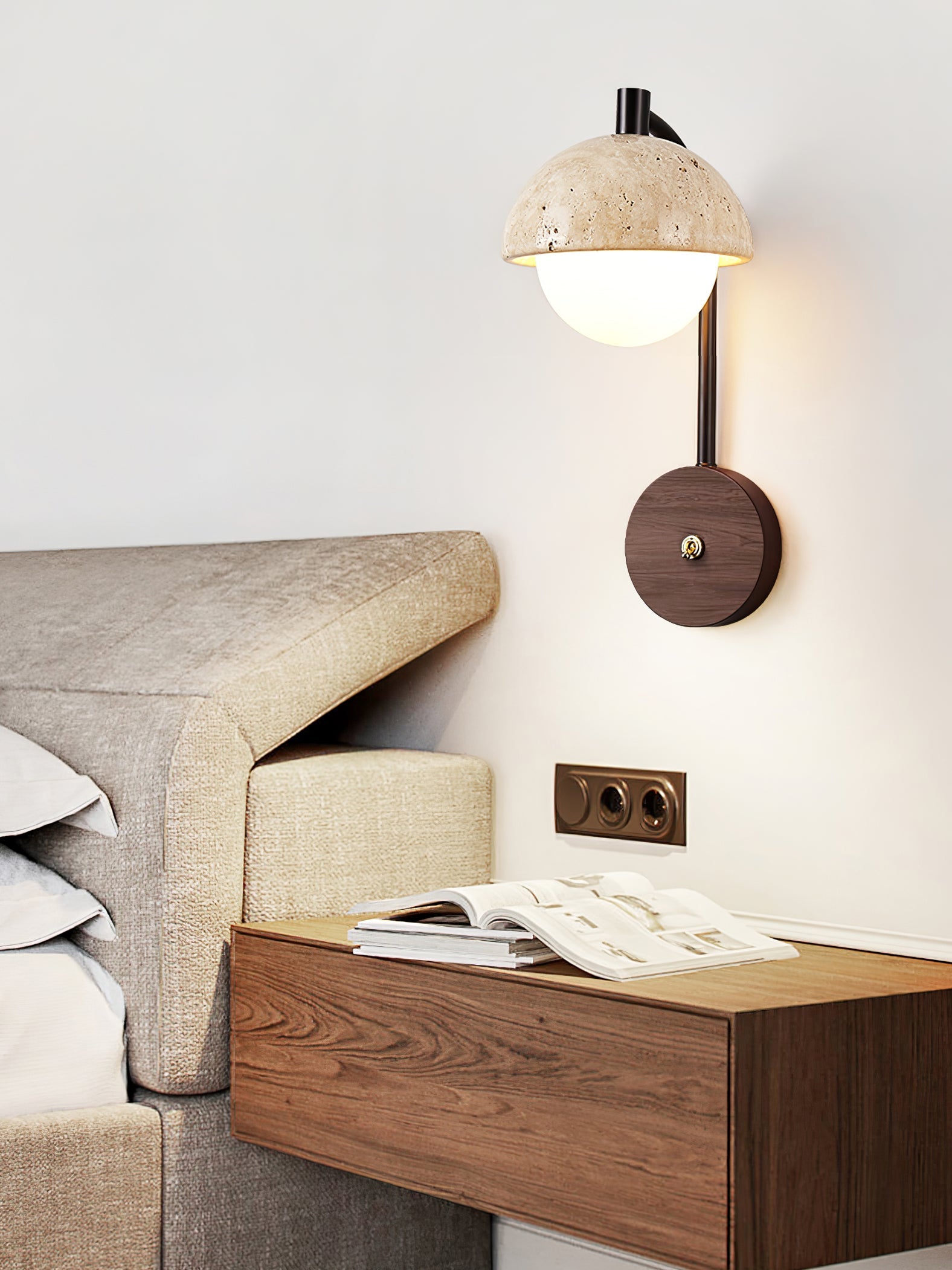 WOW Arco Travertine Wall Lamp