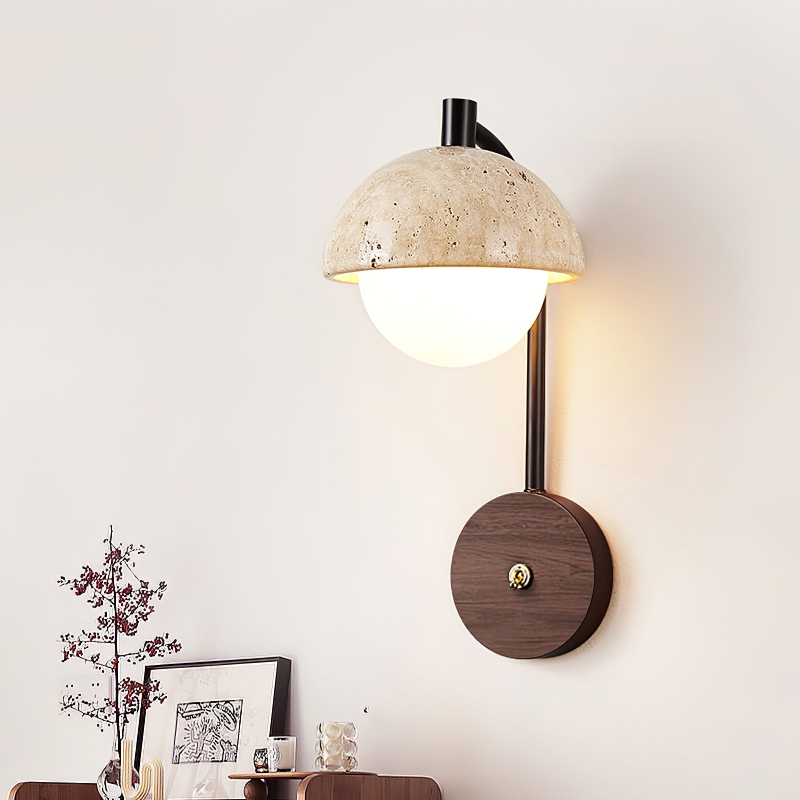 WOW Arco Travertine Wall Lamp