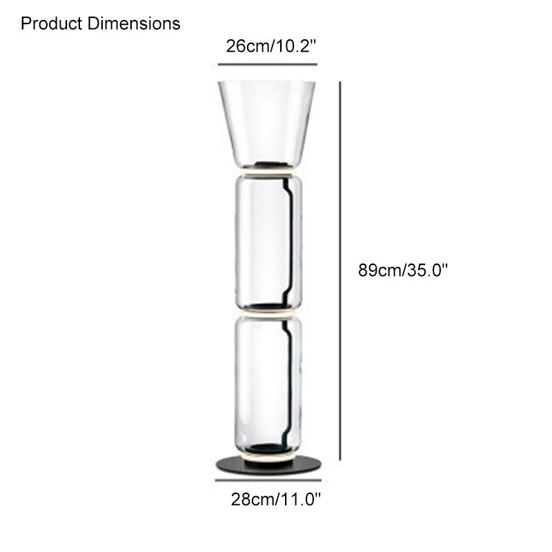 WOW Glass Column Torchiere Floor Lamp-wow7018