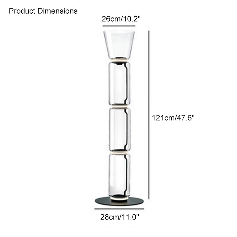 WOW Glass Column Torchiere Floor Lamp-wow7018