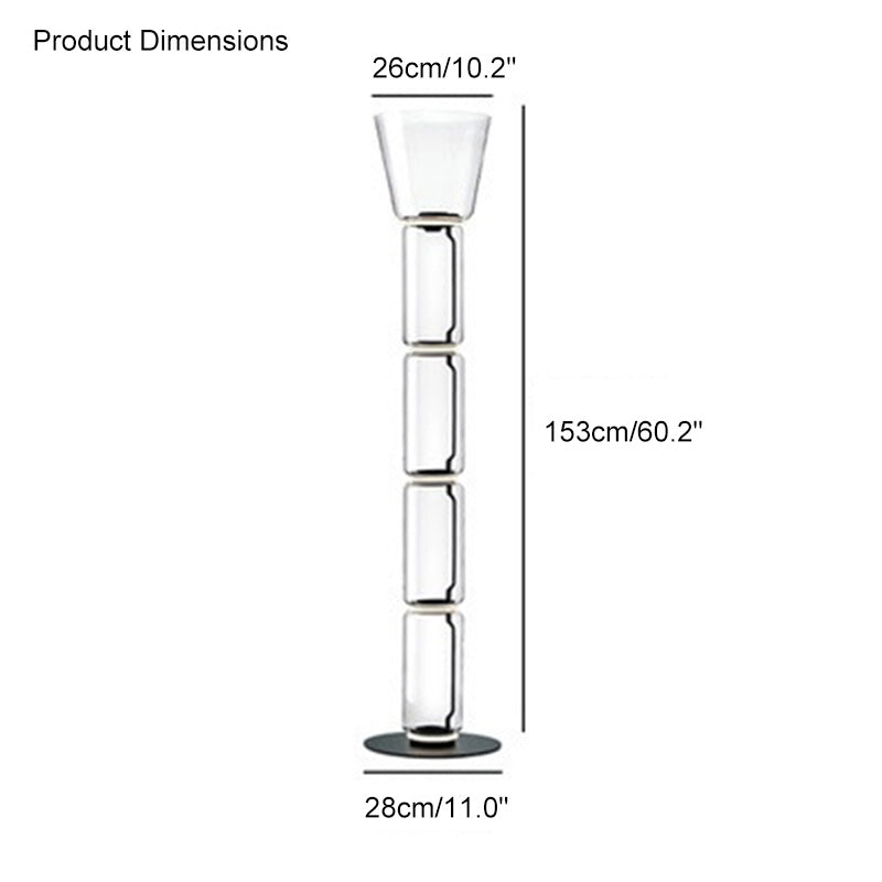 WOW Glass Column Torchiere Floor Lamp-wow7018