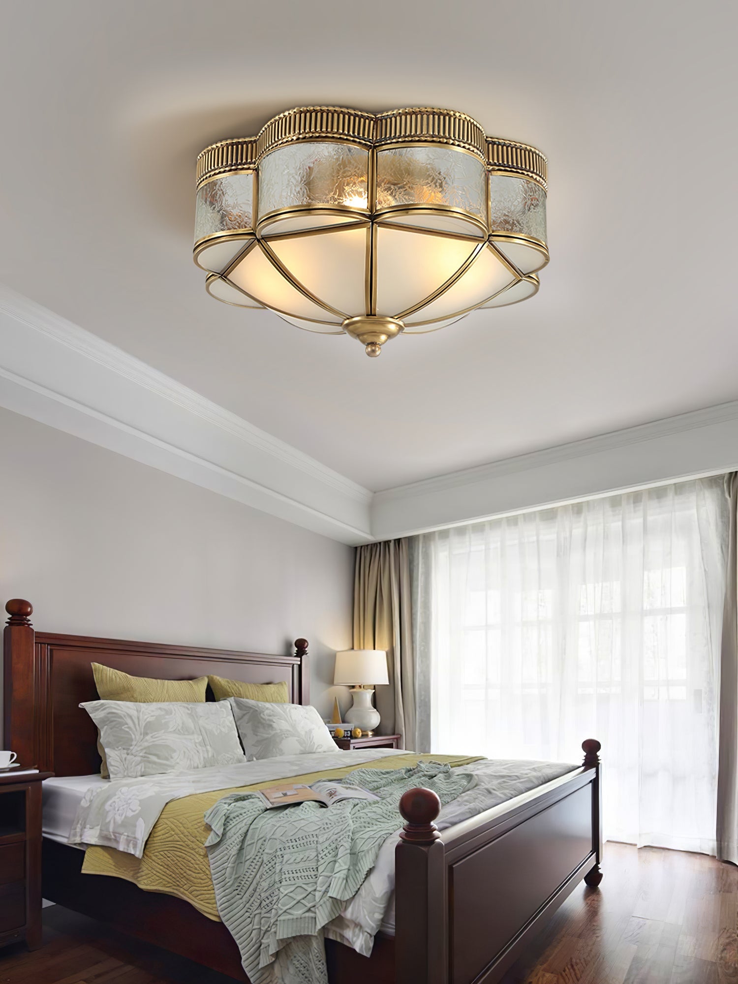 WOW Brass Domed Flush Ceiling Lamp