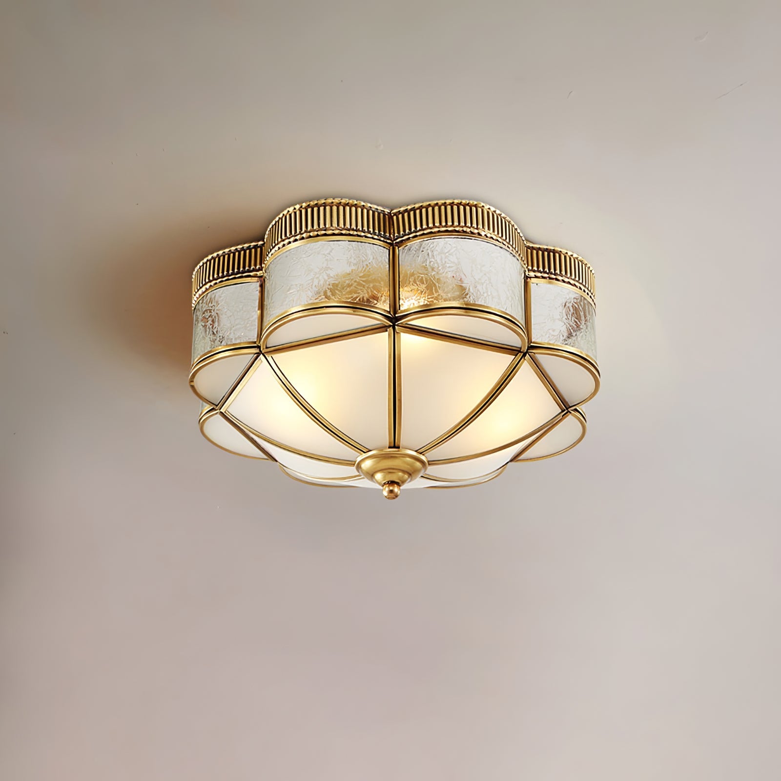 WOW Brass Domed Flush Ceiling Lamp